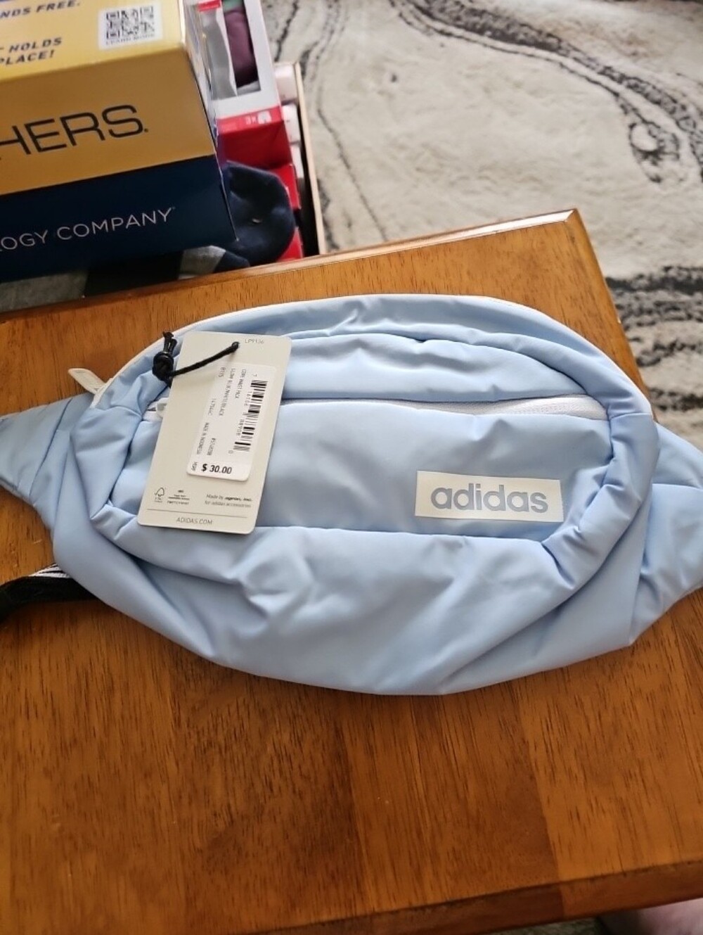 Adidas Core Waist Pack Glow Blue White Black Fanny Bag NWT